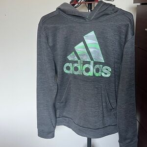 Adidas Charcoal Hoodie with Mint Logo